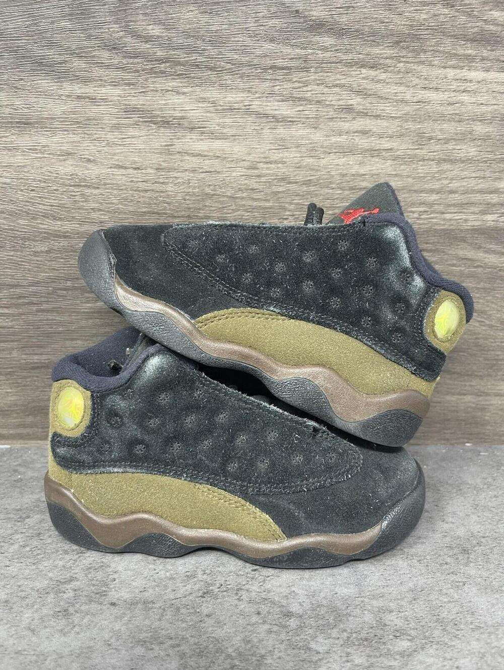 Air Jordan 13 Olive Kids Size 8C Toddler Brown Black